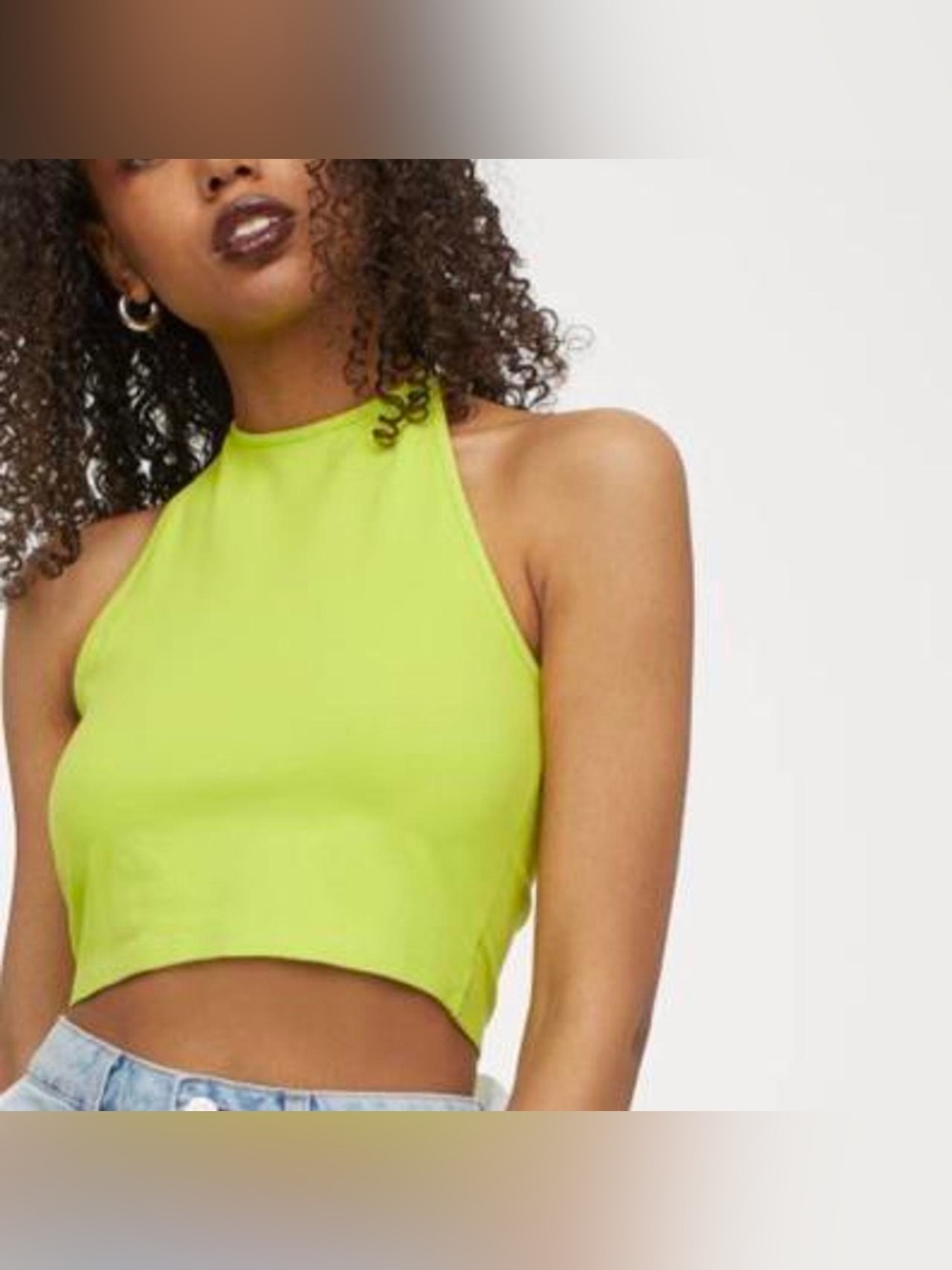 🏝️ Summer Neon Lime Halter Crop Top